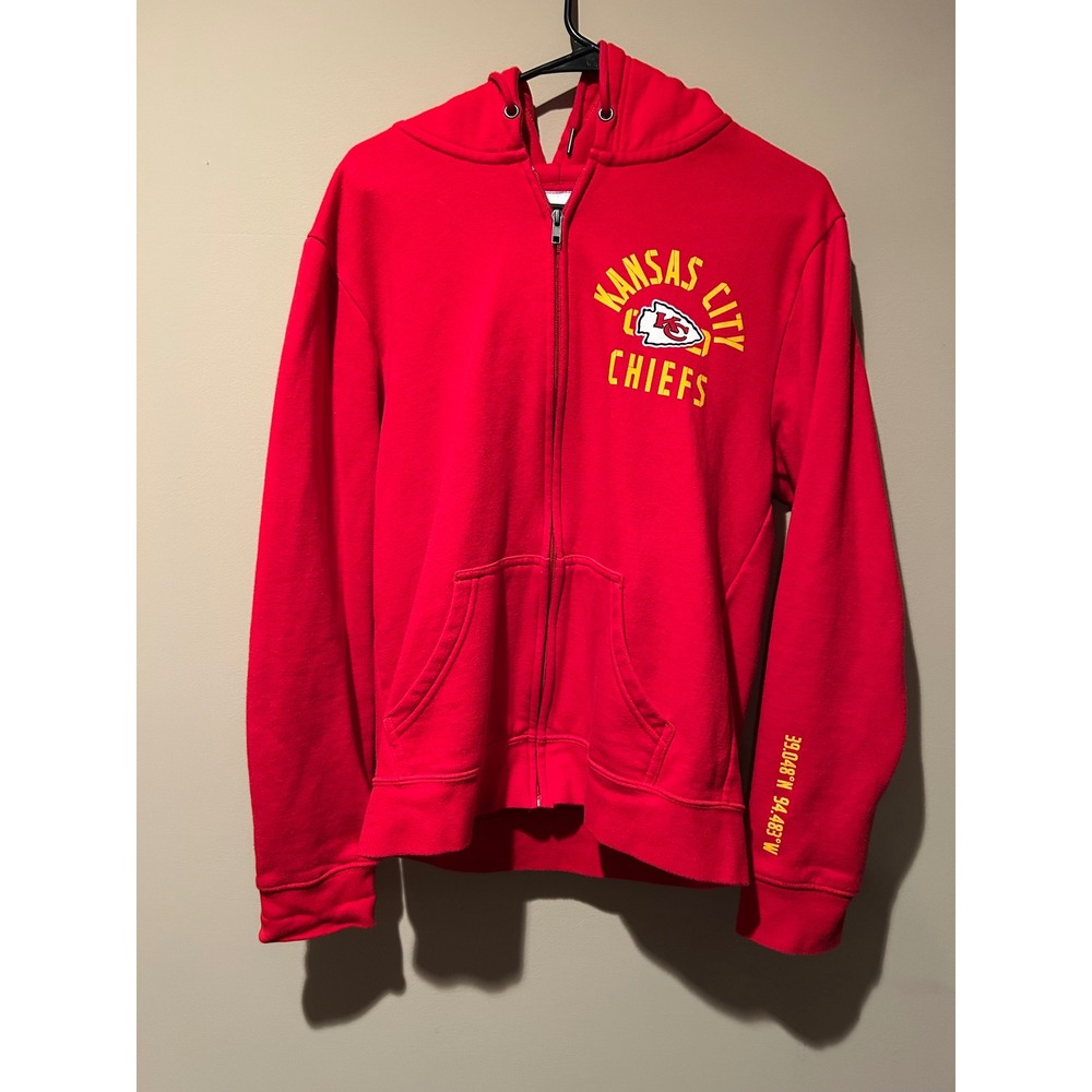 Kansas City Chiefs Majestic Red Zip Up Hoodie Mens M Athletic USA Coordinates